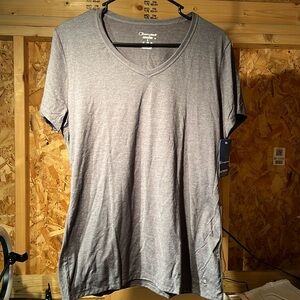 Womens Champion T-Shirt Large Gray Activewear Sport Tee Casual Summer Tee